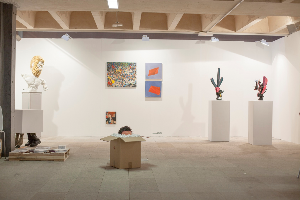 Stand del Cabildo de Lanzarote en JustMad Art Fair 2016. Obra de Daniel Jordán, Moneiba Lemes y Nicolás Laiz Placeres