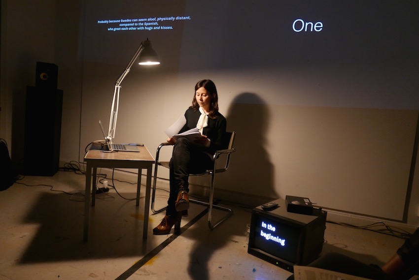 An Intellectual History of the Clock. Conferencia performativa. Malongen - NKF, Estocolmo, 2016, en el marco de CuratorLab, Konstfack University. Foto: © Álvaro Campo