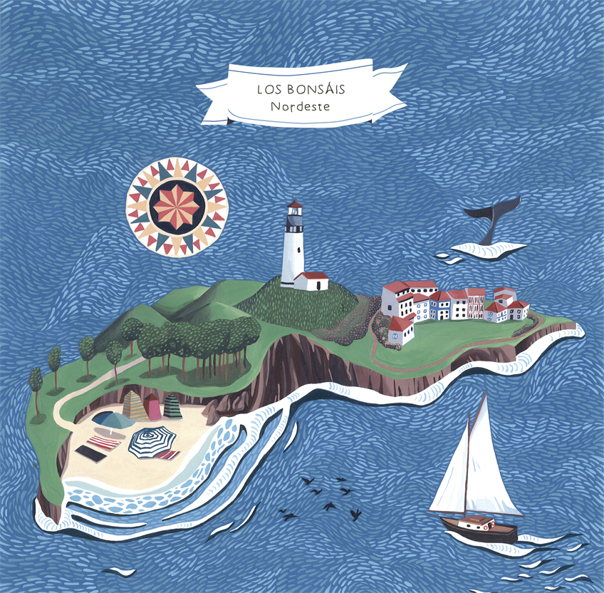 Imagen realizada par el Mini-LP de Los Bonsáis “Nordeste” editado por Elefant Records