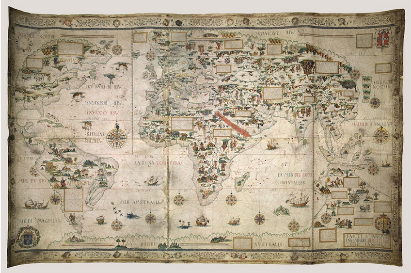 Mappa Mundi, Dieppe, 1550. Londres, British Library. © Pierre Desceliers