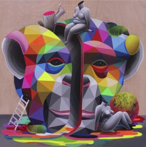 Okuda San Miguel. Half monkey, half human. Galería Kreisler