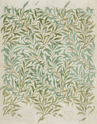 William Morris, Dibujo para el papel pintado Willow Bough, 1887. The Whitworth, Manchester