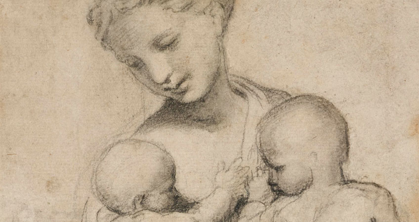 Rafael Sanzio. Estudio para Caridad, hacia 1519