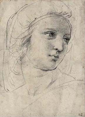 Rafael Sanzio. Cabeza de musa, 1508-1511