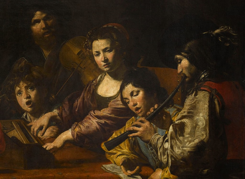 Valentin de Boulogne. Concert with Eight Figures