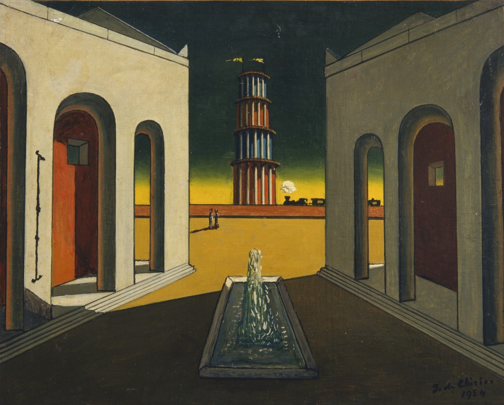 Giorgio de Chirico. Plaza de Italia con fuente, ca 1968. Fondazione Giorgio e Isa de Chirico, Roma © Giorgio de Chirico, VEGAP, Barcelona, 2017