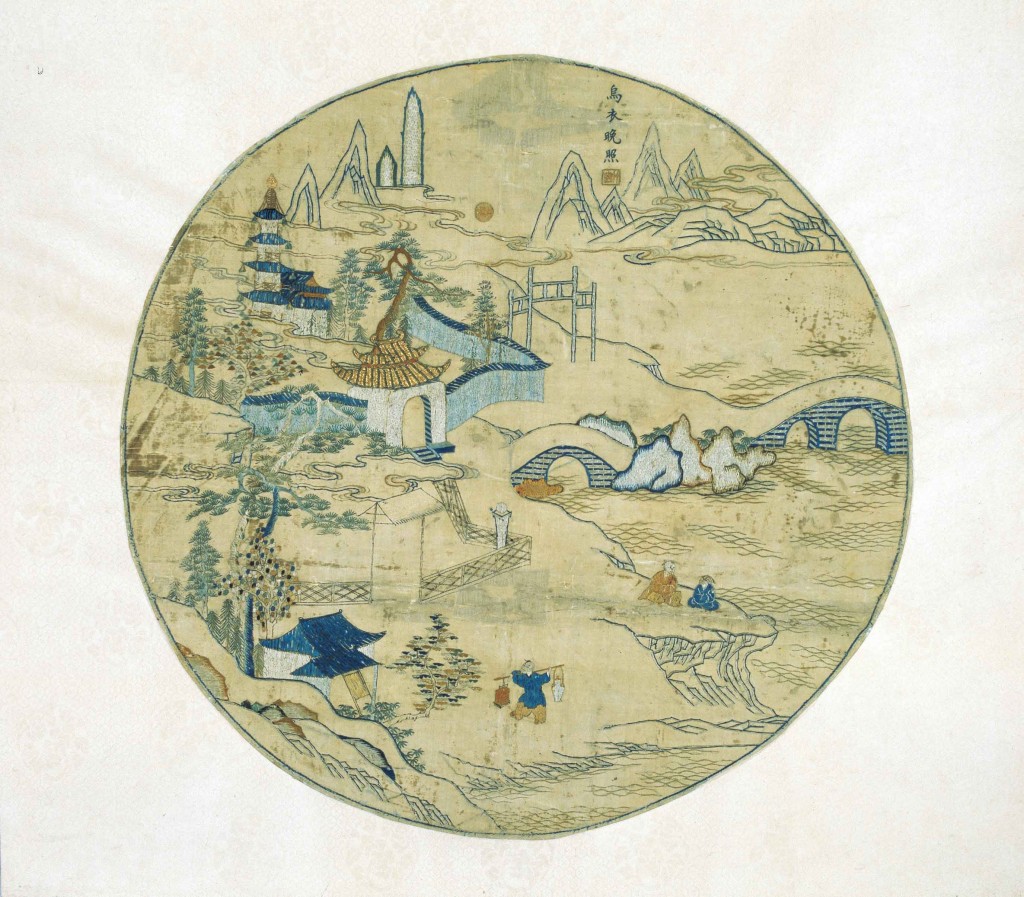Wuyi (Nanjing) al anochecer, bordado de la familia Gu, finales del siglo XVI - principios del siglo XVII. © Nanjing Museum
