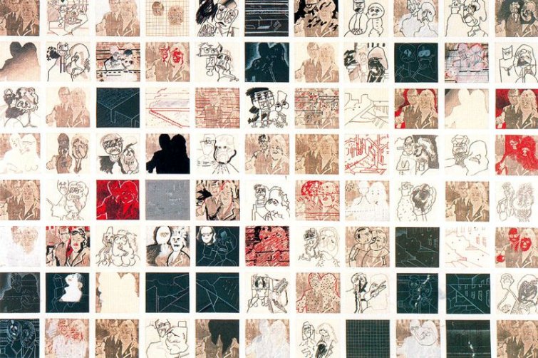Luis Gordillo. Pareja americana, 1974. © Luis Gordillo, VEGAP, Santiago de Compostela