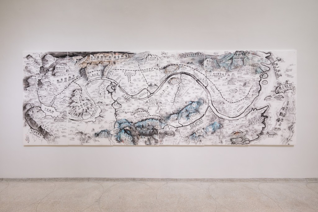 Qiu Zhijie. Mapa de El teatro del mundo, 2017