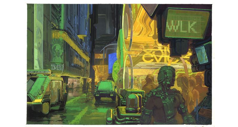 Syd Mead. Ilustración para Blade Runner, 1980.
