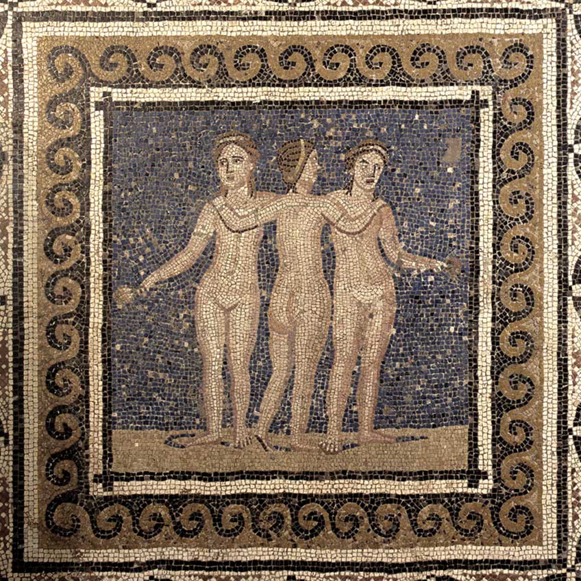 Mosaico de las Tres Gracias. 150 años de arqueología en España.