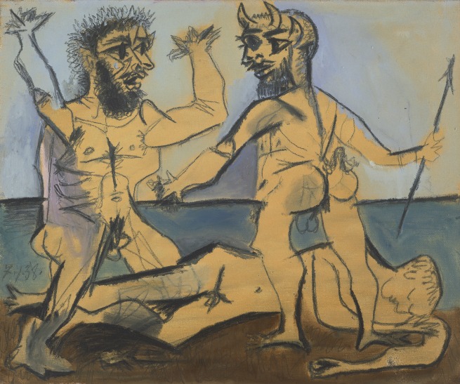 Pablo Picasso. Escena mitológica a orillas del mar, 1938. Fundación Almine y Bernard Ruiz-Picasso para el Arte, FABA, Bruselas © Fundación Almine y Bernard Ruiz-Picasso para el Arte. © FABA Foto: Marc Domage © Sucesión Pablo Picasso, VEGAP, Madrid, 2017.