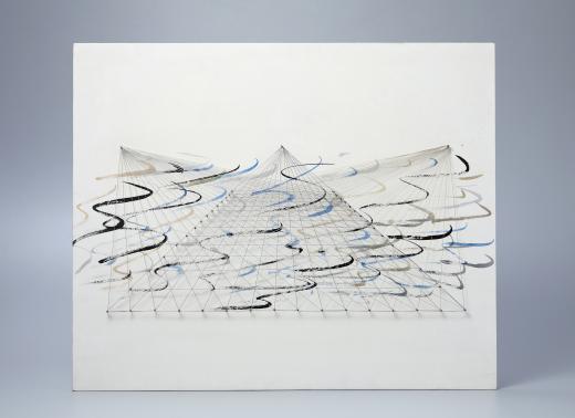Esther Ferrer. Serie Proyectos espaciales piramidales sobre el muro, años setenta