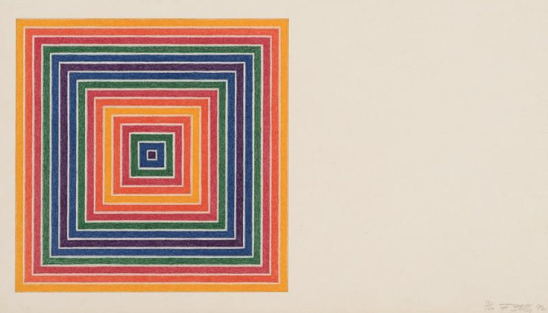 Frank Stella. Louisiana Lottery Co (Corporación de la lotería de Luisiana), de la serie Multicoloured Squares I (Cuadrados multicolores I), 1972. Museo de Bellas Artes de Bilbao
