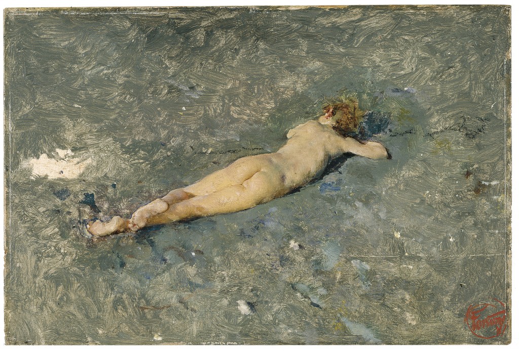 Mariano Fortuny. Desnudo en la playa de Portici, 1874. Museo Nacional del Prado