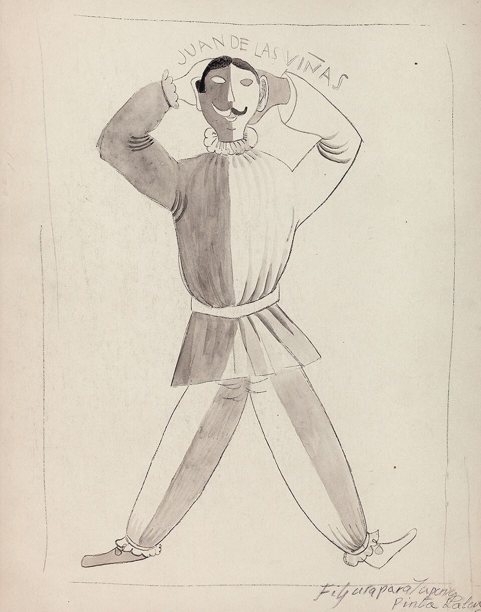 Benjamín Palencia. Juan de las Viñas, figurín para la Pájara Pinta de Rafael Alberti. Galería Guillermo de Osma