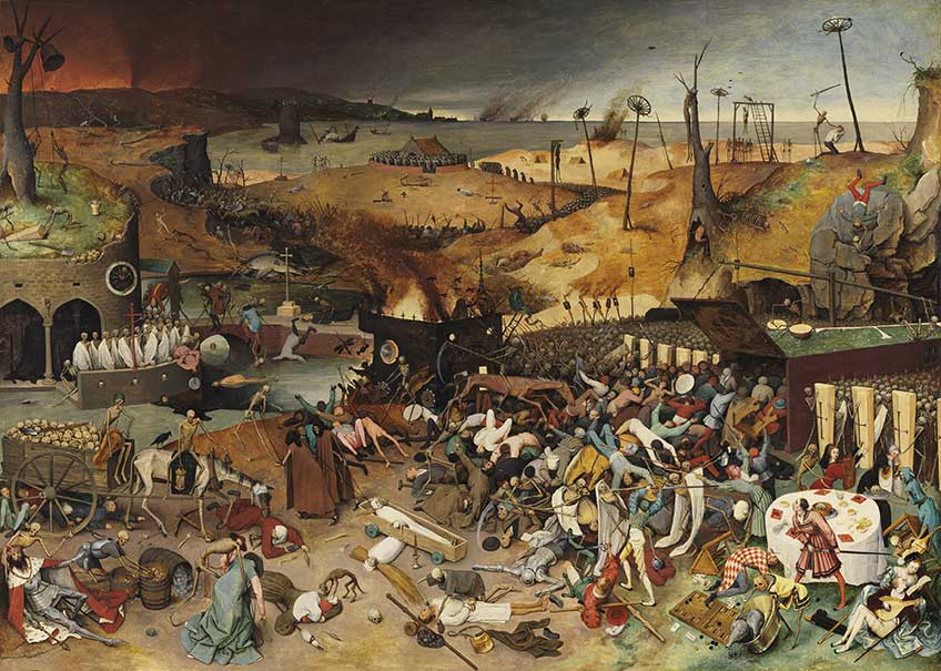 Pieter Bruegel el Viejo. El triunfo de la Muerte, 1562 – 1563 tras la restauración. Museo Nacional del Prado, Madrid