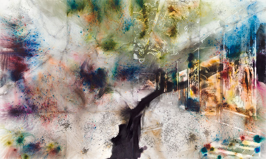 El Salón de Reinos… Cai Guo-Qiang Pólvora sobre lienzo, 360 cm x 600 cm 2017 Foto © Museo Nacional del Prado