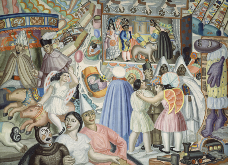 Maruja Mallo. Kermés, 1928. Castres-Musée Goya, Musée d'art hispanique © Centre Pompidou, MNAM-CCI, Dist. RMN-Grand Palais / Jacques Faujour © Maruja Mallo, VEGAP, Málaga, 2017
