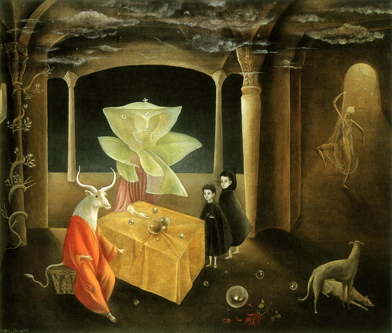 Leonora Carrington. Y entonces vimos a la hija del Minotauro, 1953 © Colección particular © Leonora Carrington, VEGAP, Málaga, 2017
