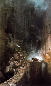 Böcklin. Dragón en un desfiladero rocoso, 1870
