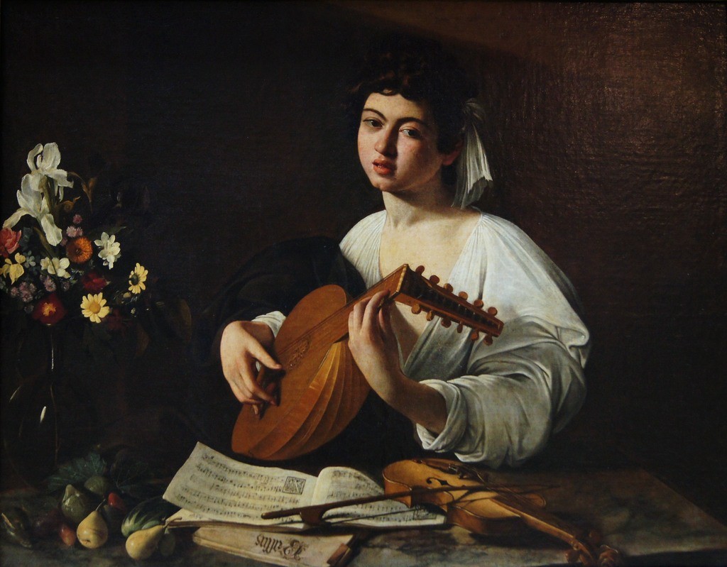 Caravaggio. El tañedor de laud, 1595