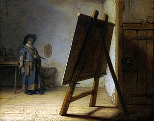 Rembrandt. El pintor en su estudio, hacia 1626