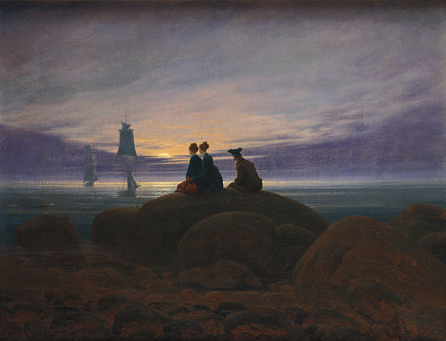 Friedrich. Puesta del sol sobre el mar, 1822