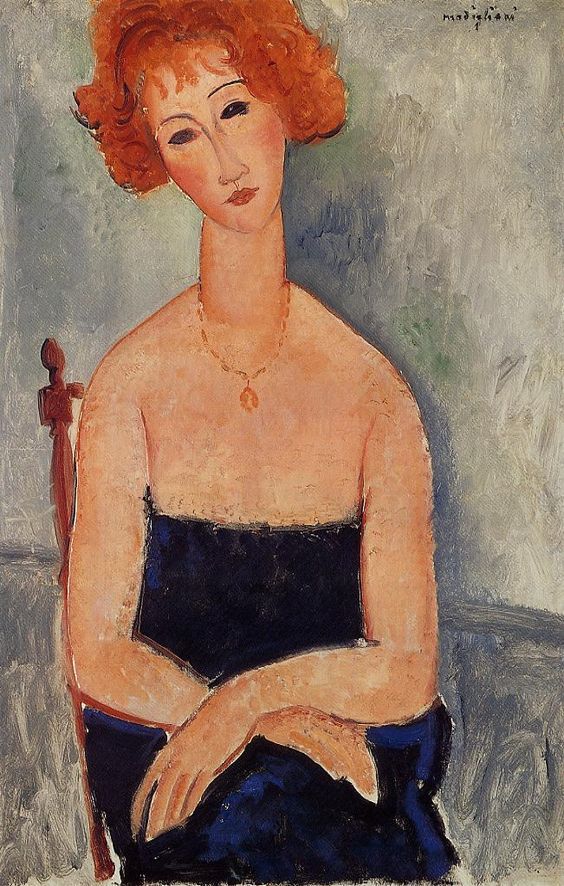Amedeo Modigliani. La Rousse au pendentif (La pelirroja con el colgante), 1918. Colección Alicia Koplowitz-Grupo Omega Capital