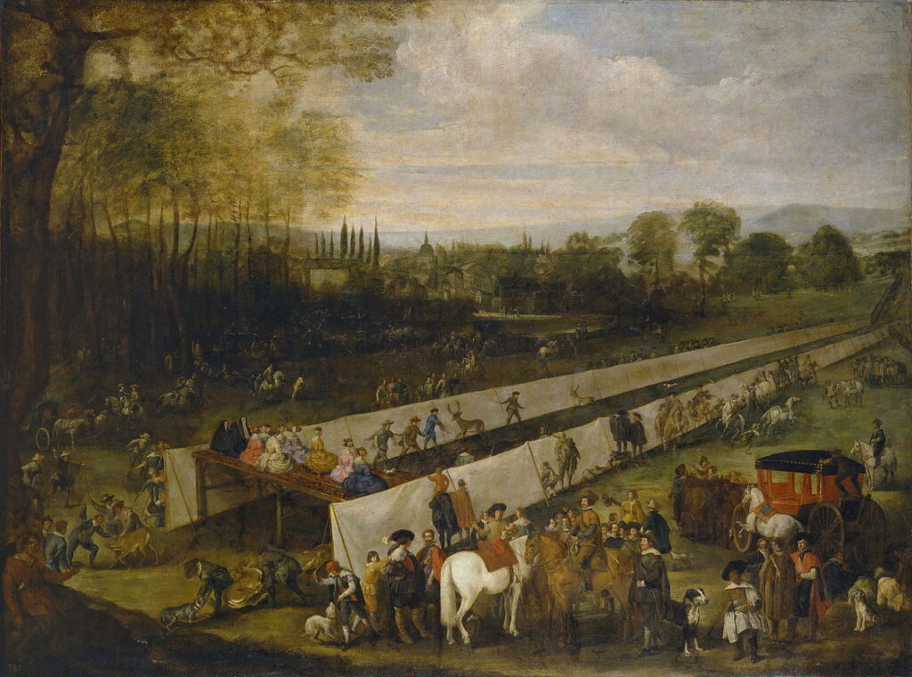 Juan Bautista Martínez del Mazo. Cacería del tabladillo en Aranjuez, hacia 1640. Museo Nacional del Prado