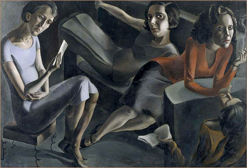 La tertulia, de (Portbou, Girona, 1911 - Madrid, 2013). 1929, óleo sobre lienzo, 130 x 193 cm. 