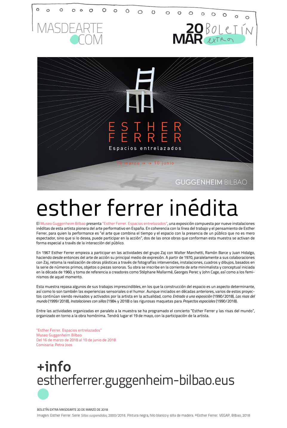 Esther Ferrer en el Museo Guggenheim Bilbao.