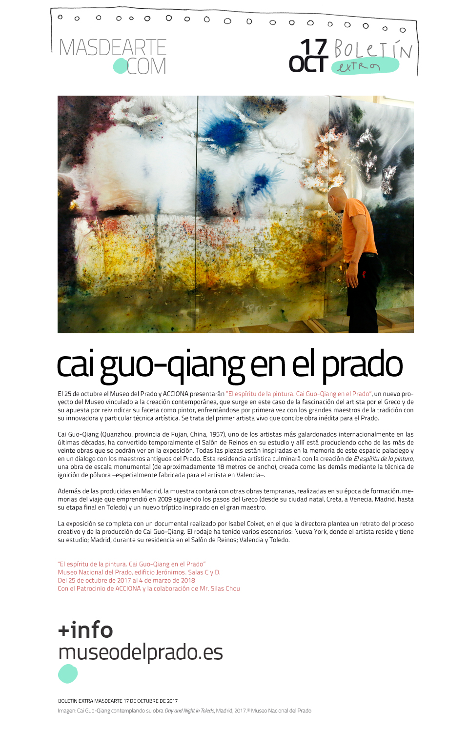 Exposición de Cai Guo-Qiang en el Museo del Prado. El espíritu de la pintura, octubre 2017-marzo 2018