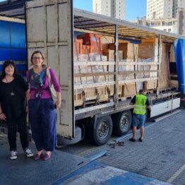 Tres camiones solidarios parten de Madrid a Ucrania para ayudar a sus museos