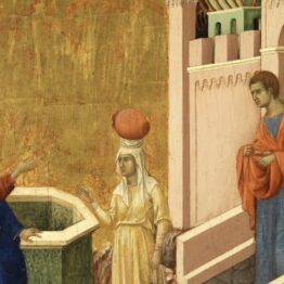 Duccio. Cristo y la samaritana, 1310-1311