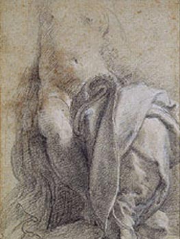 Parmigianino. Drapery study for the Vision of Saint Jerome, 1526-27