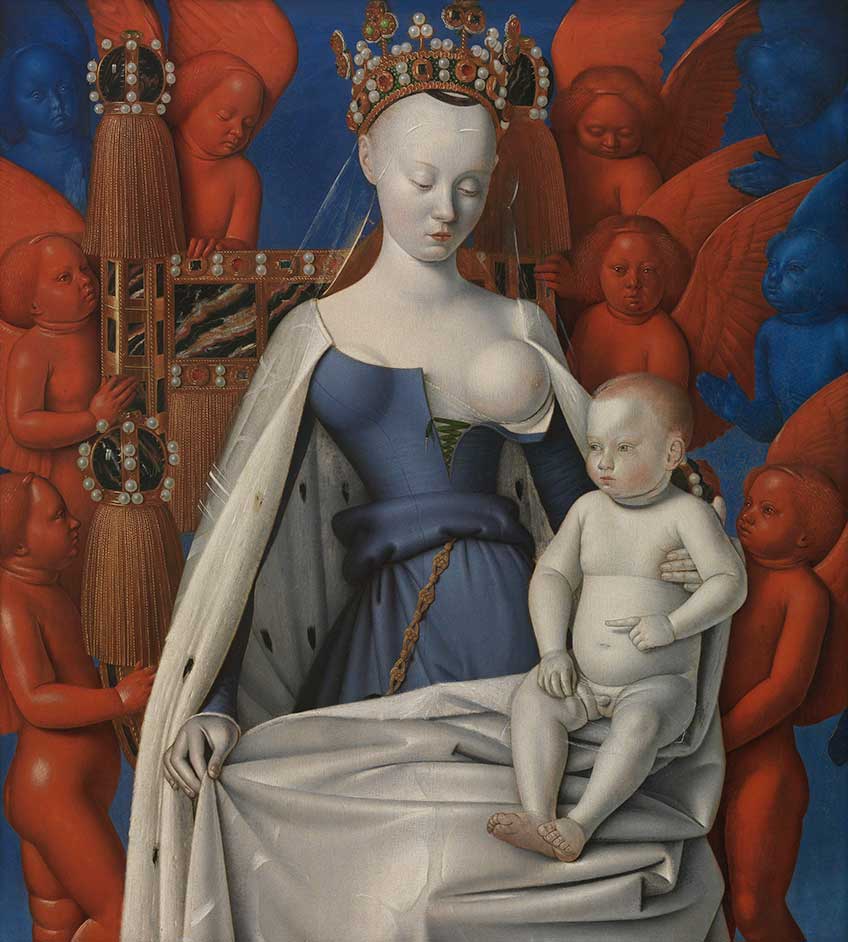 KMSKA. Museo Real de Bellas Artes de Amberes. Madonna Surrounded by Seraphim and Cherubim, de Jean Fouquet c. 1450