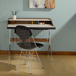 Nelson Swag Leg Desk and Tables, Eames Wire Chairs