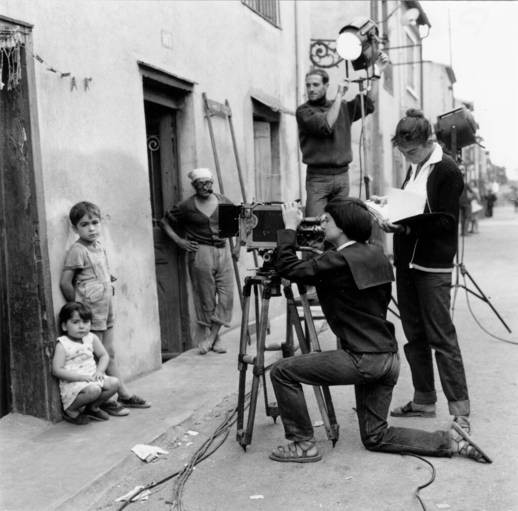 Imagen del rodaje de La pointe courte, 1954. Ciné-Tamaris