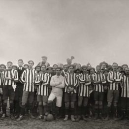 Rodolfo Albasini. Equipo del Sport Club de Huesca. Campo de fútbol de la Estación, Huesca, 1911
