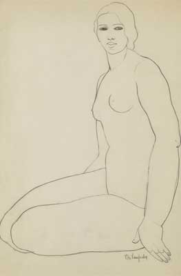 Tamara de Lempicka. Nu assis, 1929