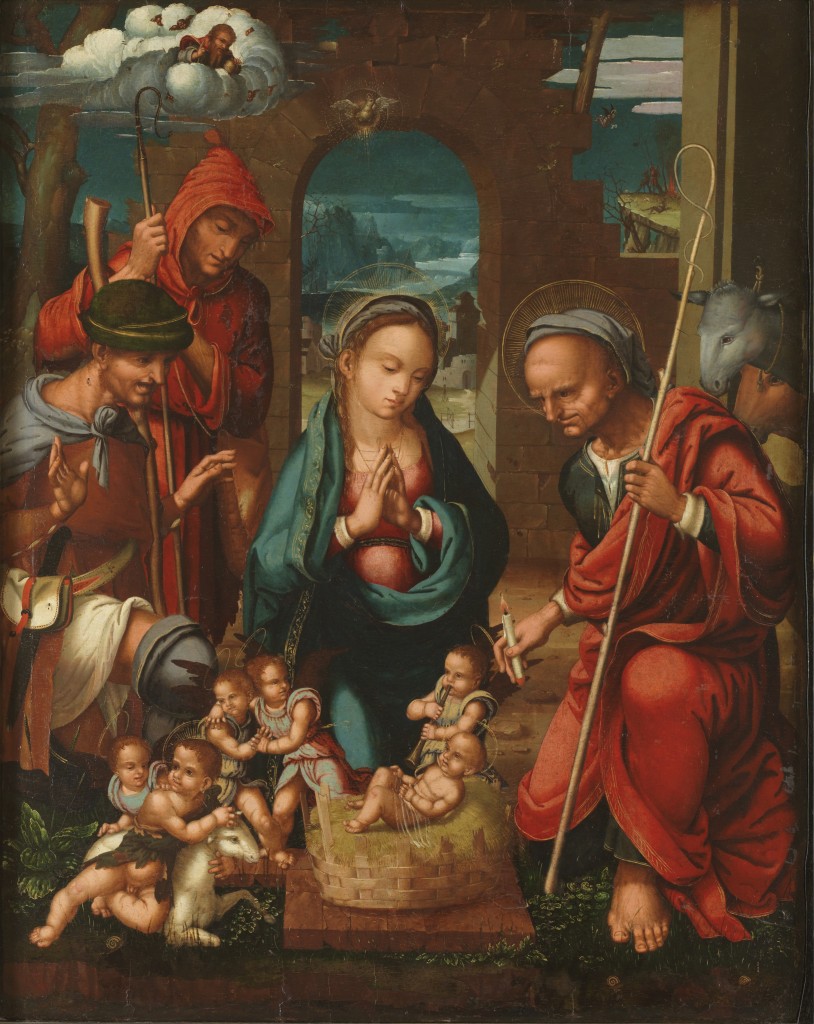 Felipe Pablo de San Leocadio. Adoración de los pastores, hacia 1539. Madrid, Museo Nacional del Prado. Donación Plácido Arango