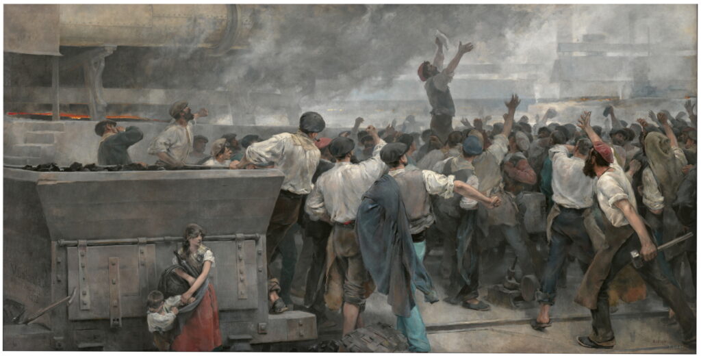 Vicente Cutanda. Una huelga de obreros en Vizcaya, 1892. Museo Nacional del Prado 