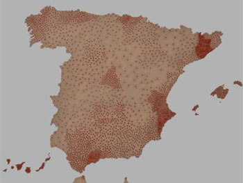 Rosalía Banet. Cartografías del dolor de España (suicidios), 2012