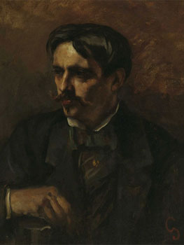Gustave Courbet.  Portrait du peintre Alfred Stevens. Musées royaux des Beaux-Arts de Belgique