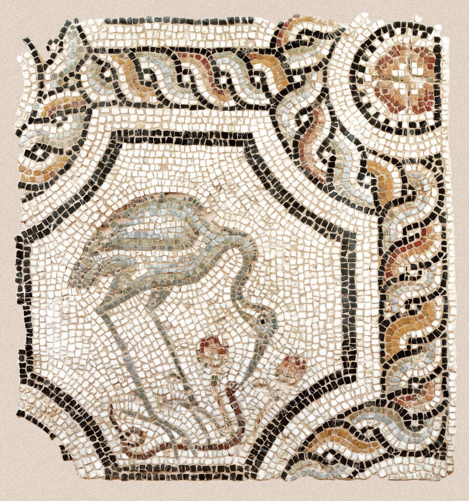Fragmento de un pavimiento con mosaico, siglo V. Museo Bizantino y Cristiano de Atenas