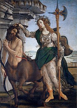 Sandro Botticelli. Palas y el centauro, hacia 1482. Galleria degli Uffizi