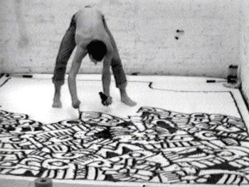 Keith Haring. Escena de Painting Myself into a Corner, 1979. Colección Keith Haring Foundation. © Keith Haring Foundation