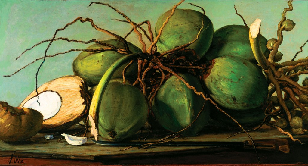 Francisco Oller. Naturaleza muerta con cocos, hacia 1863. Colección privada, Nueva Jersey