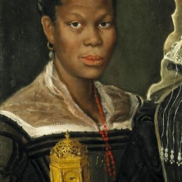 Annibale Carraci. Retrato de mujer africana con reloj, hacia 1585